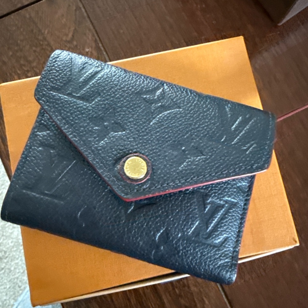 Louis Vuitton Victorine Wallet Monogram Empreinte Leather Navy Made in France